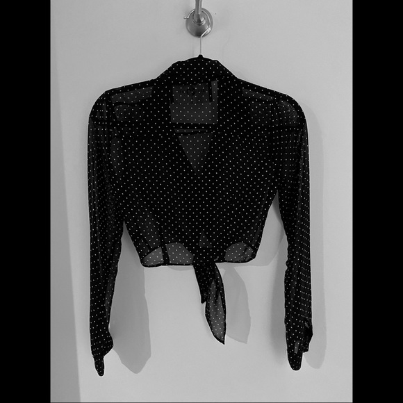After Party by Nasty Gal Polka Dot Tie Blouse - Picture 2 of 2